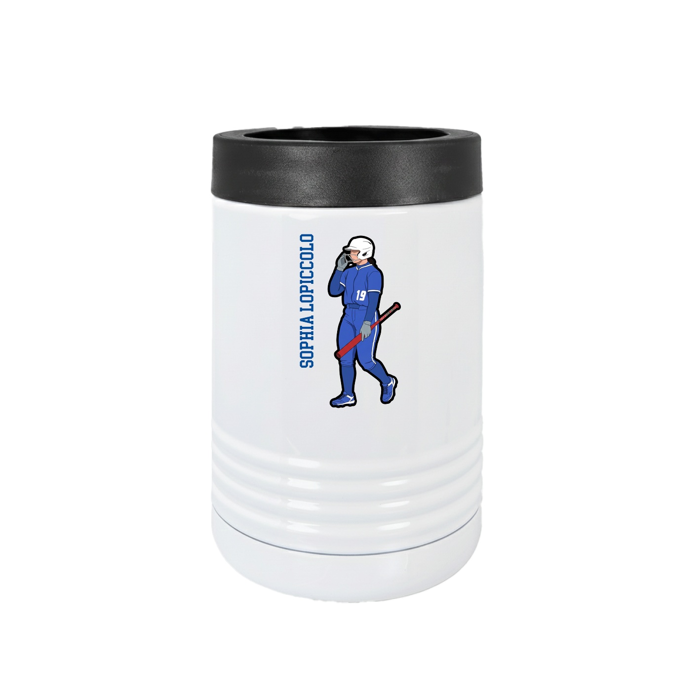 Beverage Holder — Name Vertical in White