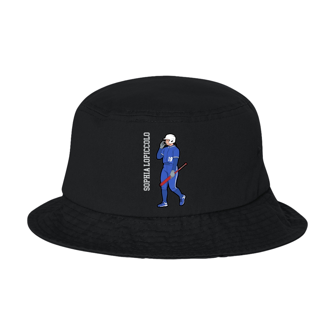 Bucket Cap — Name Vertical in Black