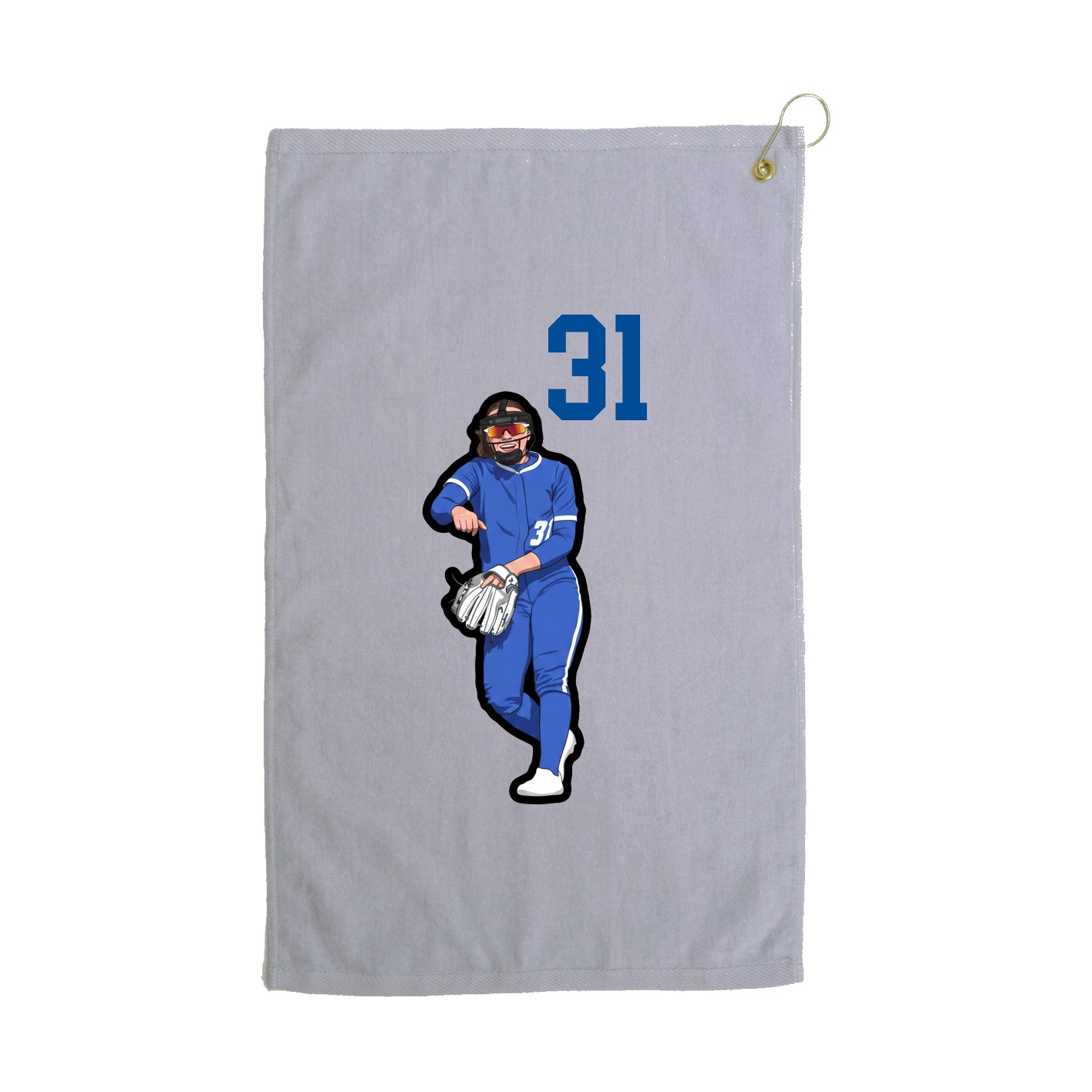 Golf Towel — Number Top in Grey