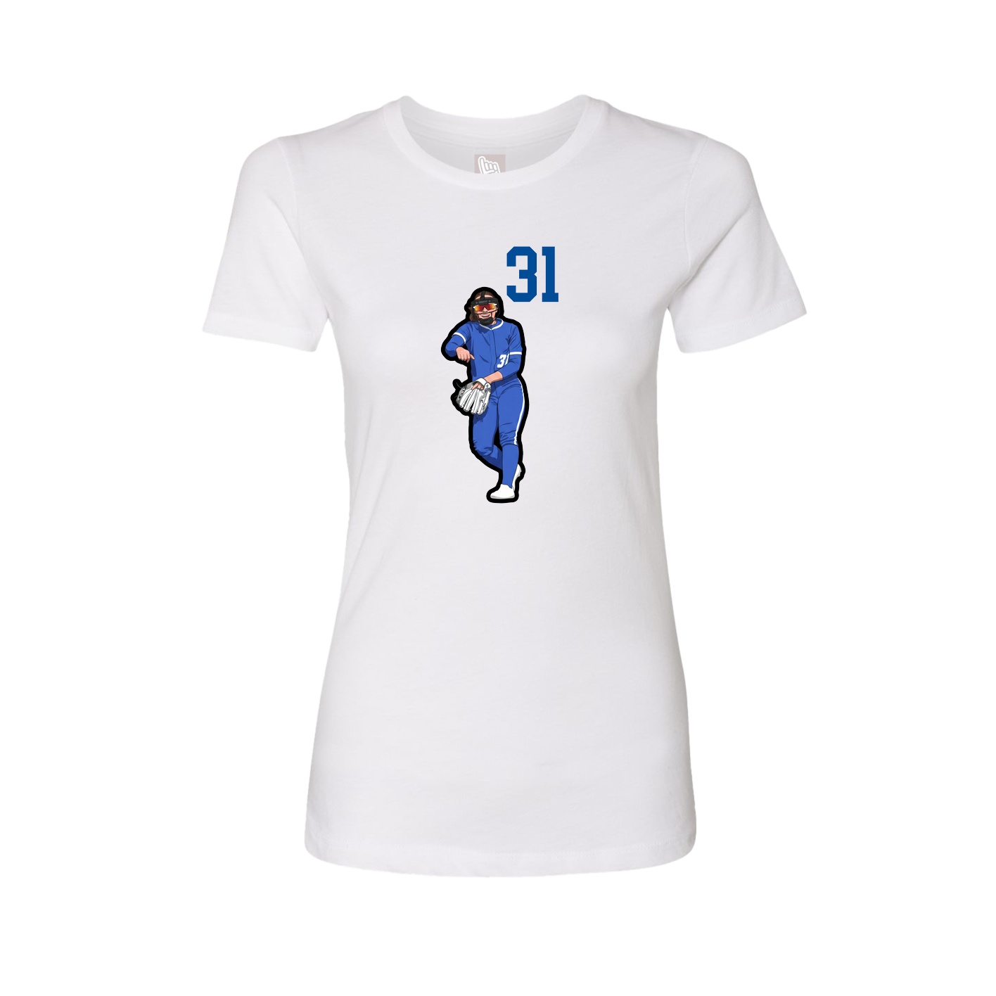 Fitted Women's Tee — Number Top in White