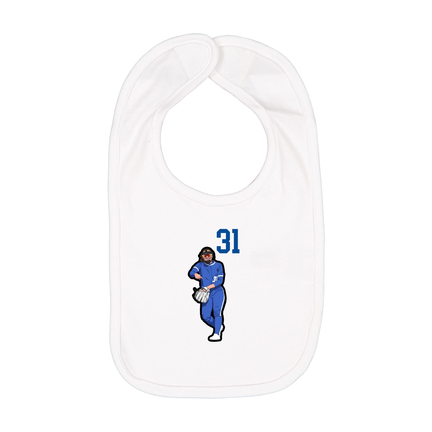 Infant Bib — Number Top in White