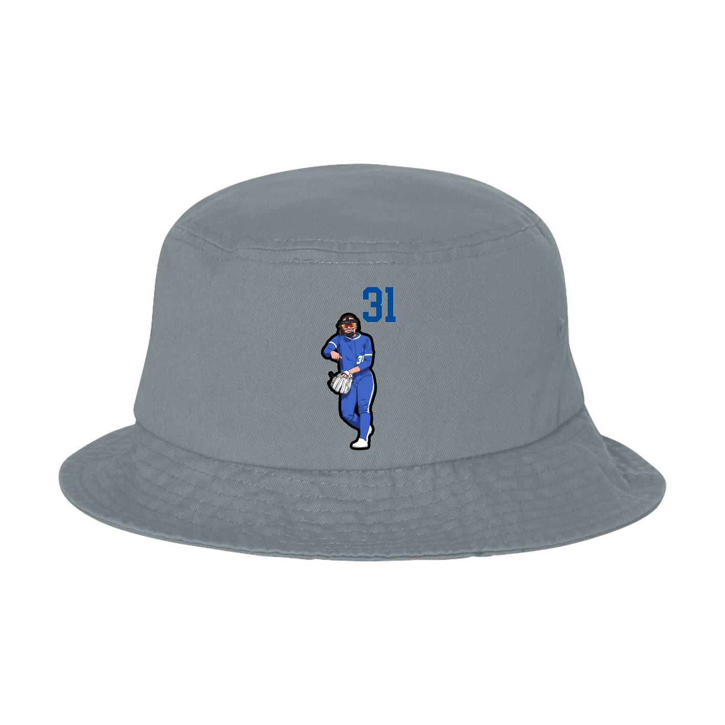 Bucket Cap — Number Top in Grey