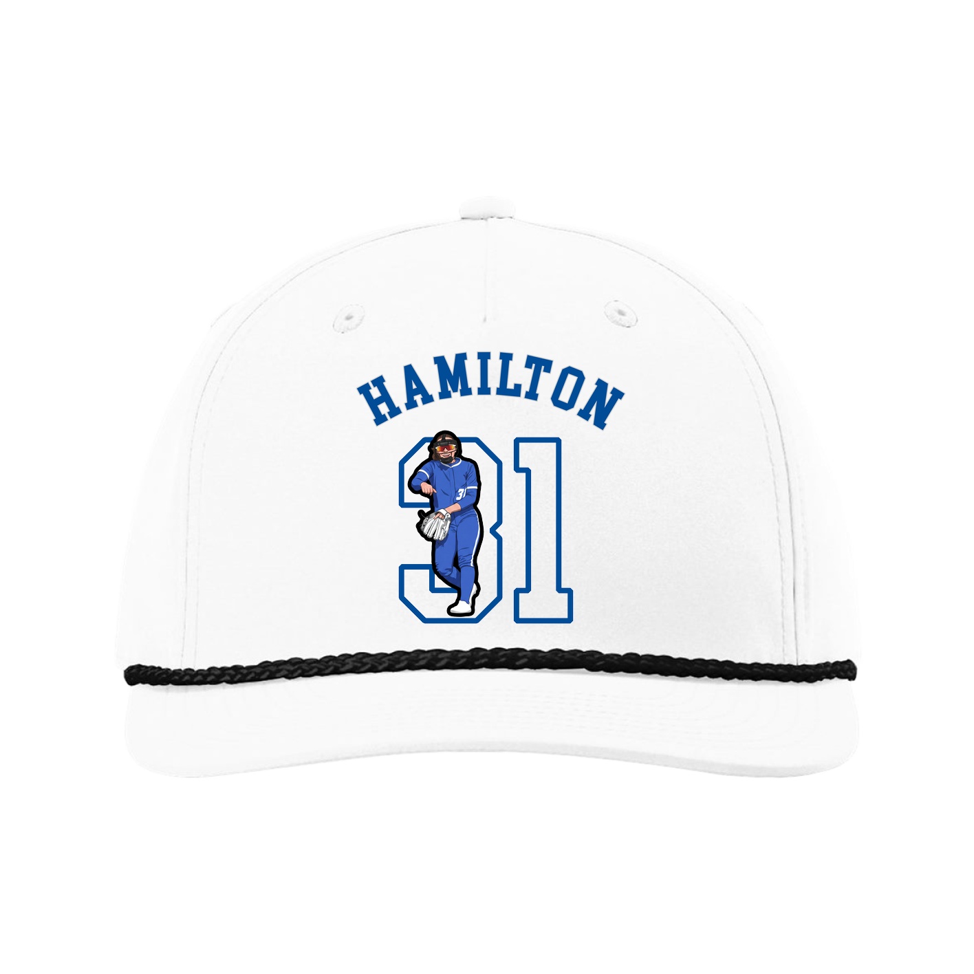 Five-Panel Classic Rope Cap — Shirsey Arch in White