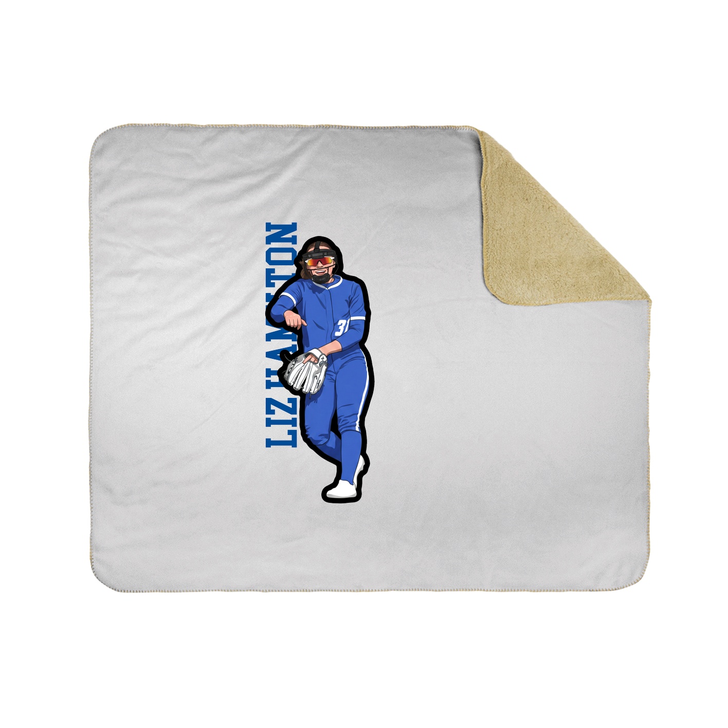 Throw Blanket — Name Vertical in White
