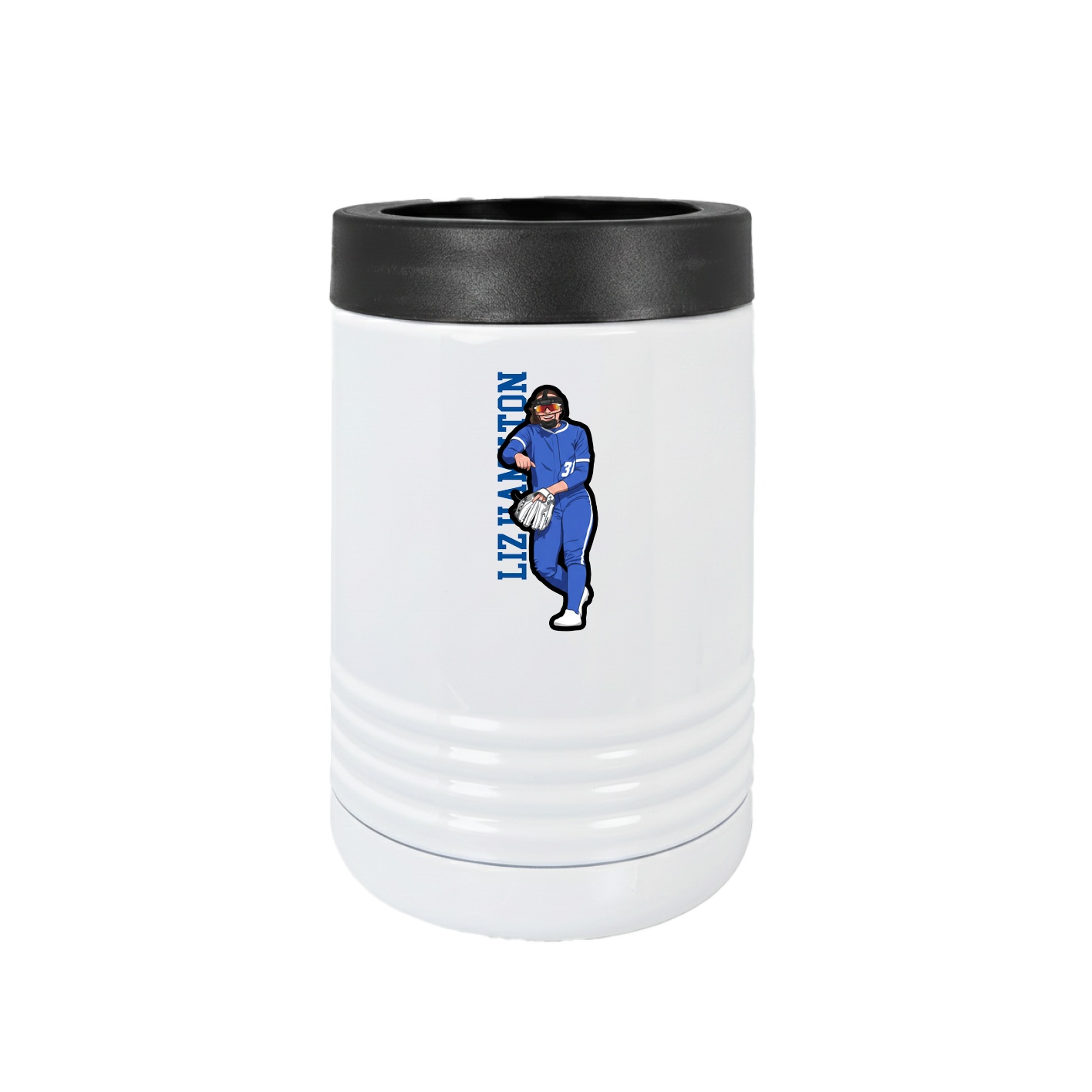 Beverage Holder — Name Vertical in White