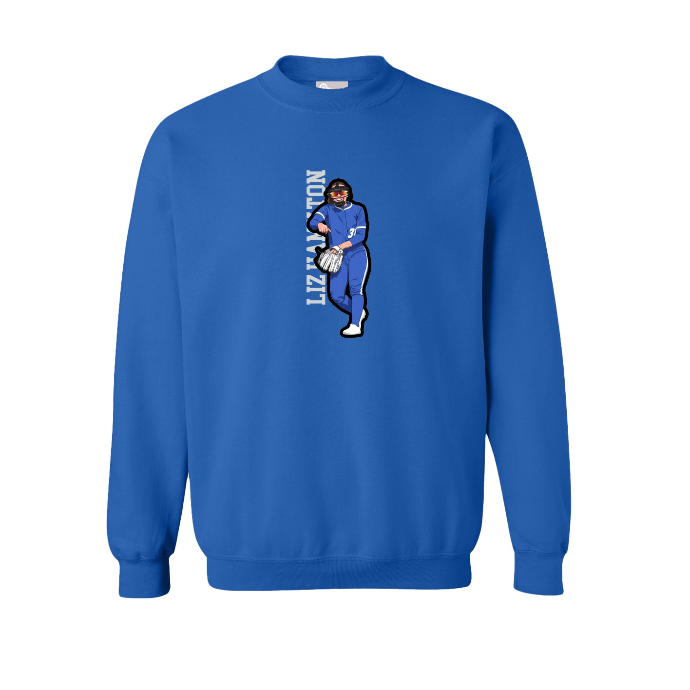 Fleece Crew — Name Vertical in Royal