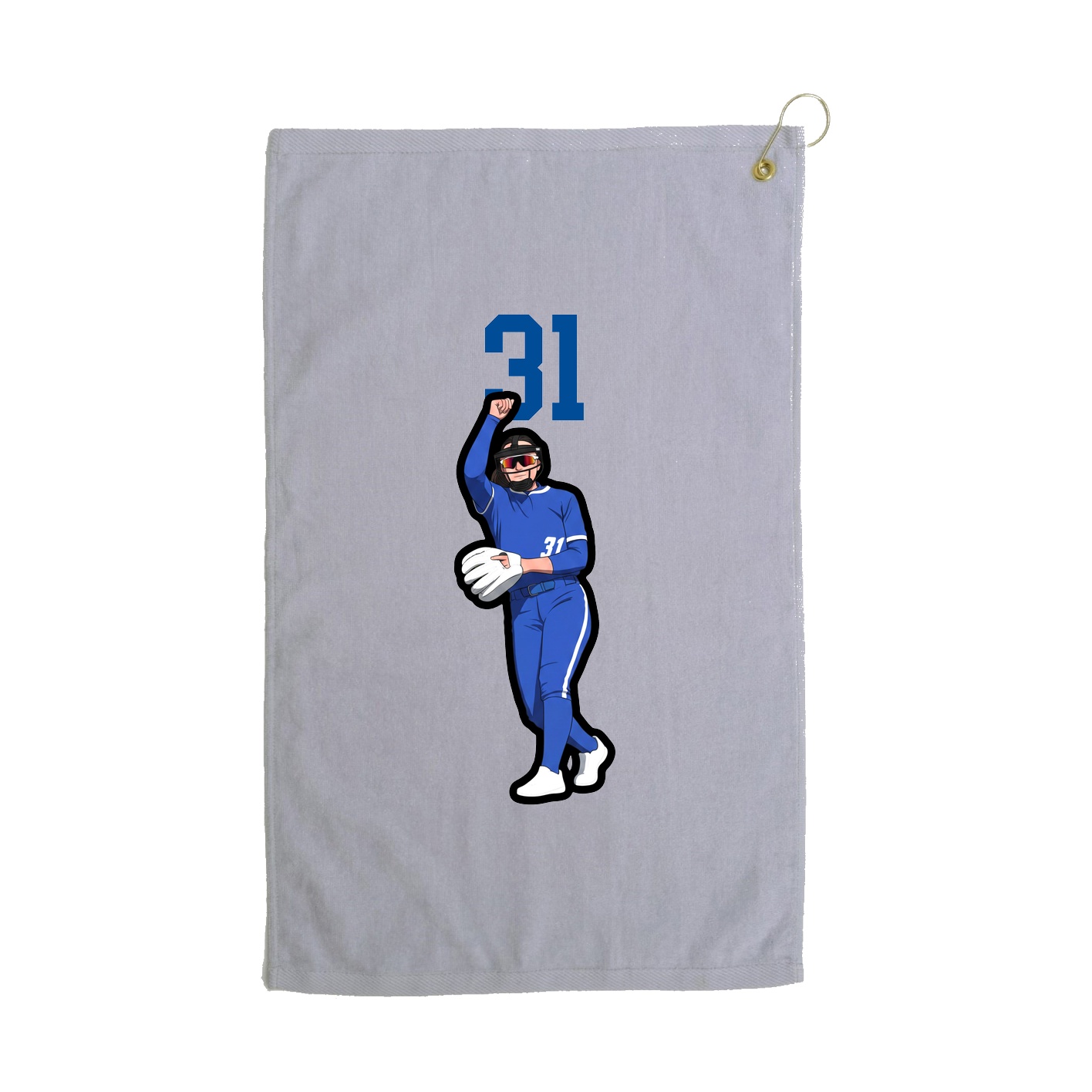 Golf Towel — Number Top in Grey