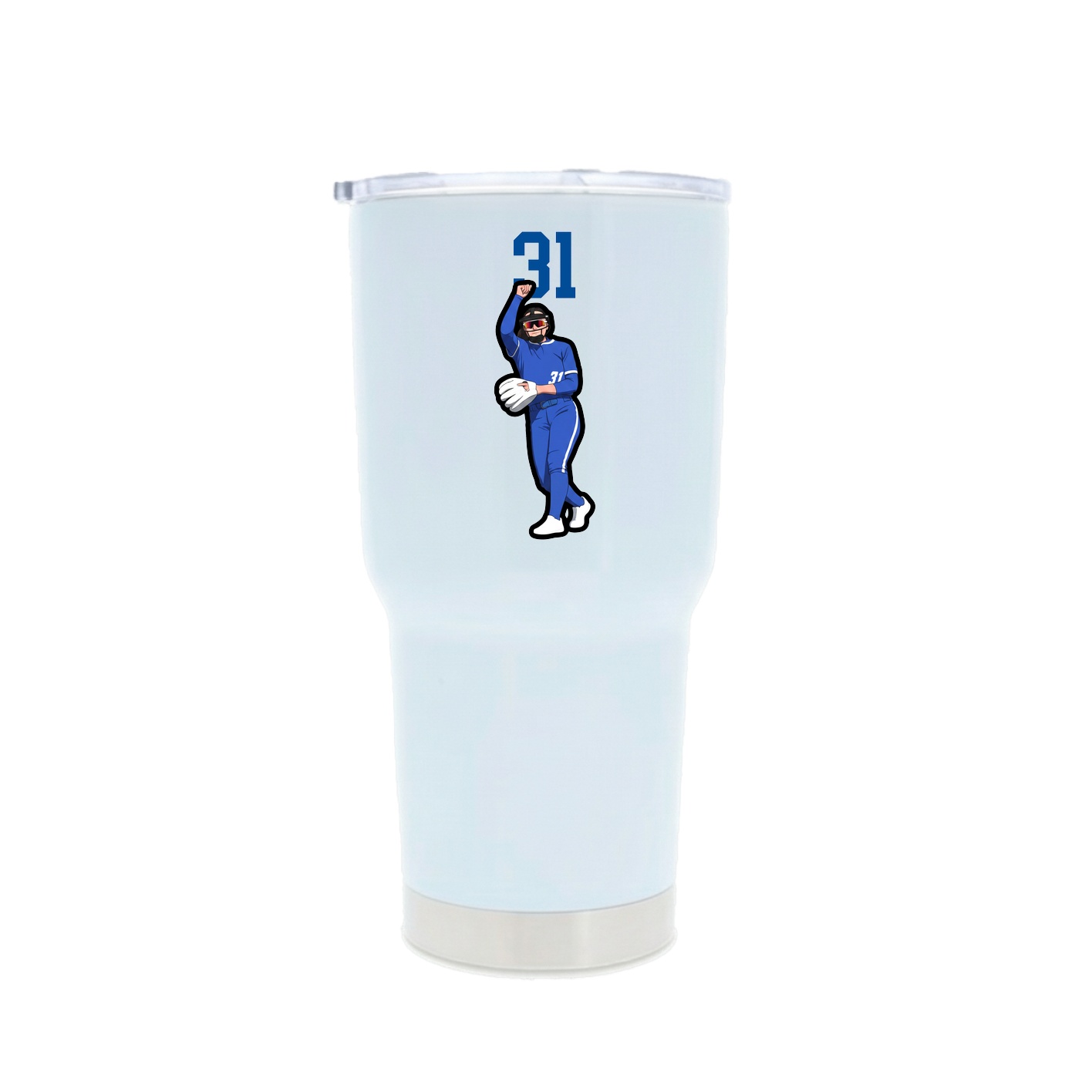 30oz Stainless Steel Tumbler — Number Top in White