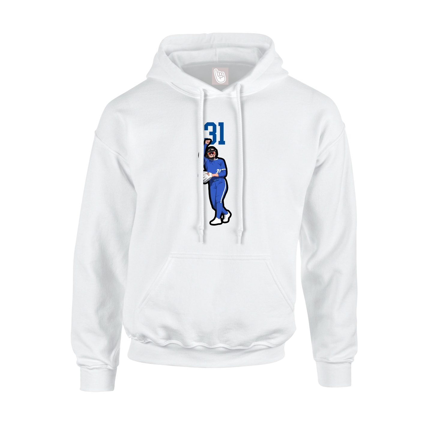 Youth Hoodie — Number Top in White