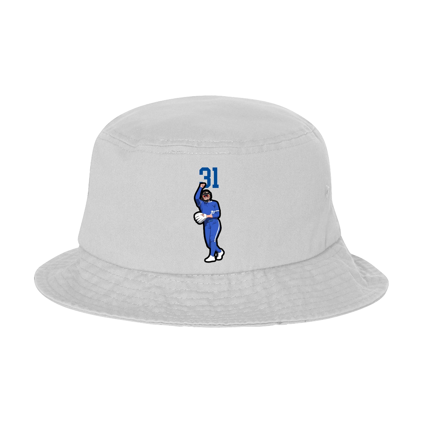 Bucket Cap — Number Top in White