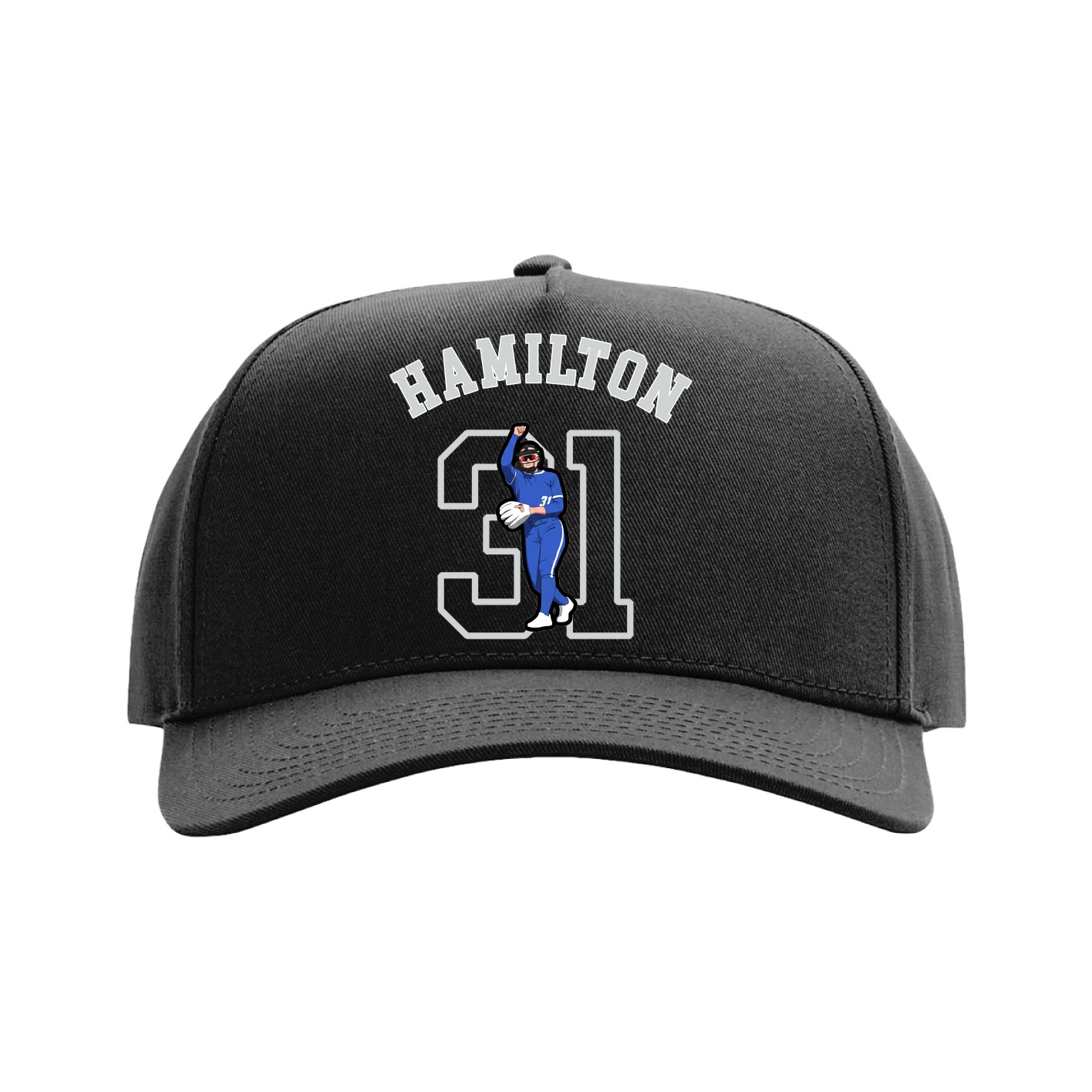 Full Fabric Five-Panel Champ Cap — Shirsey Arch in Black