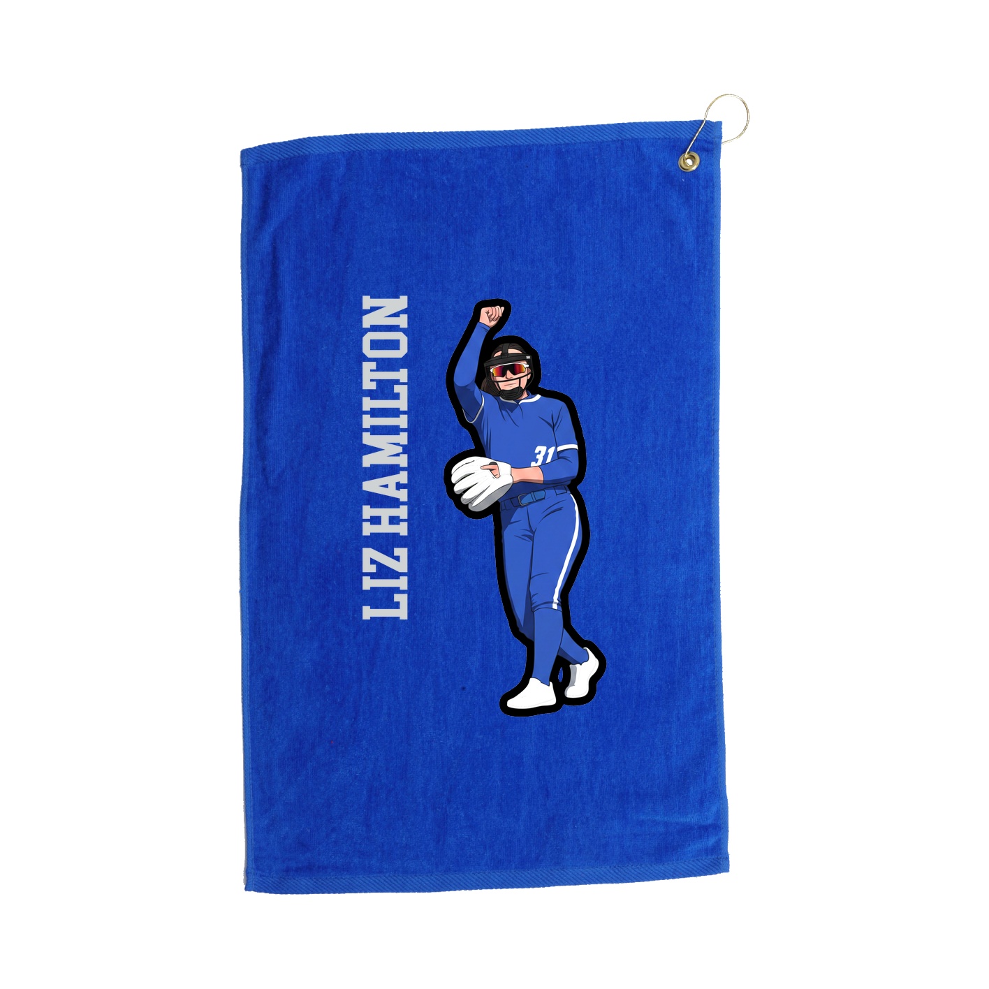 Golf Towel — Name Vertical in Royal