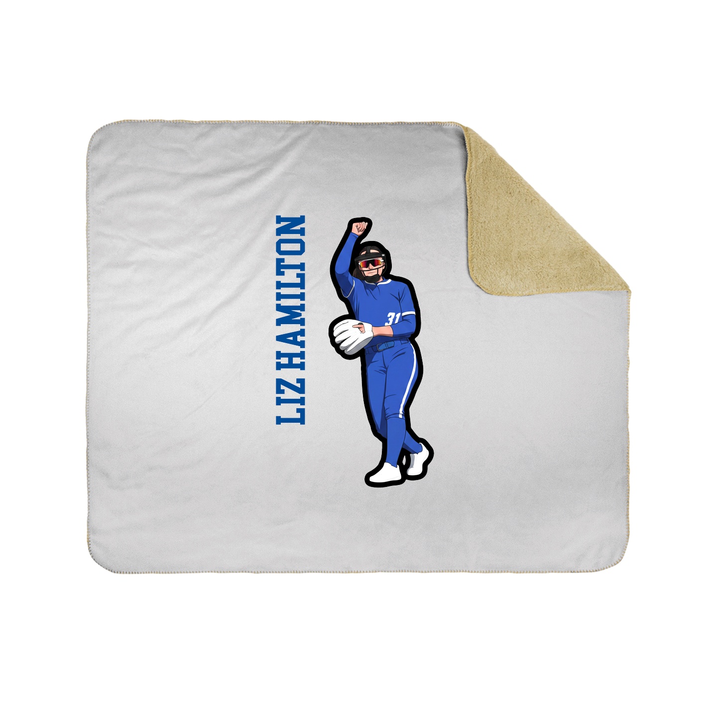 Throw Blanket — Name Vertical in White
