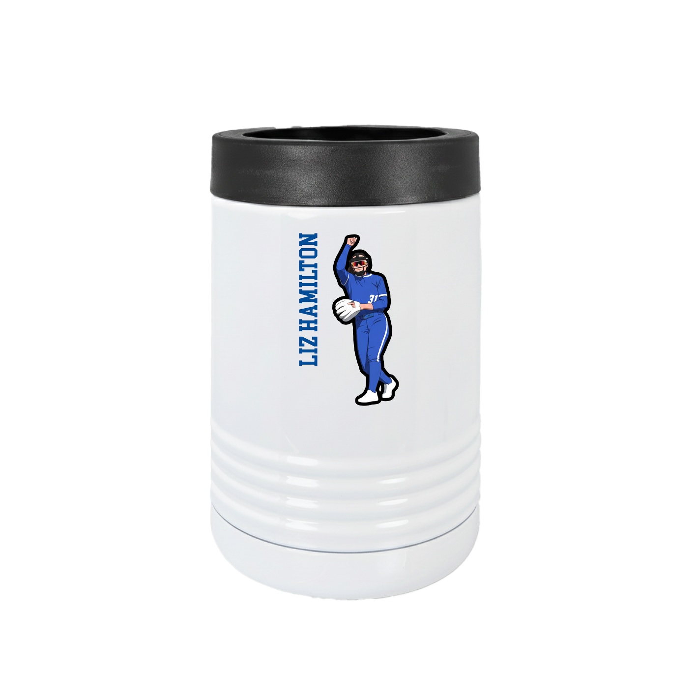 Beverage Holder — Name Vertical in White