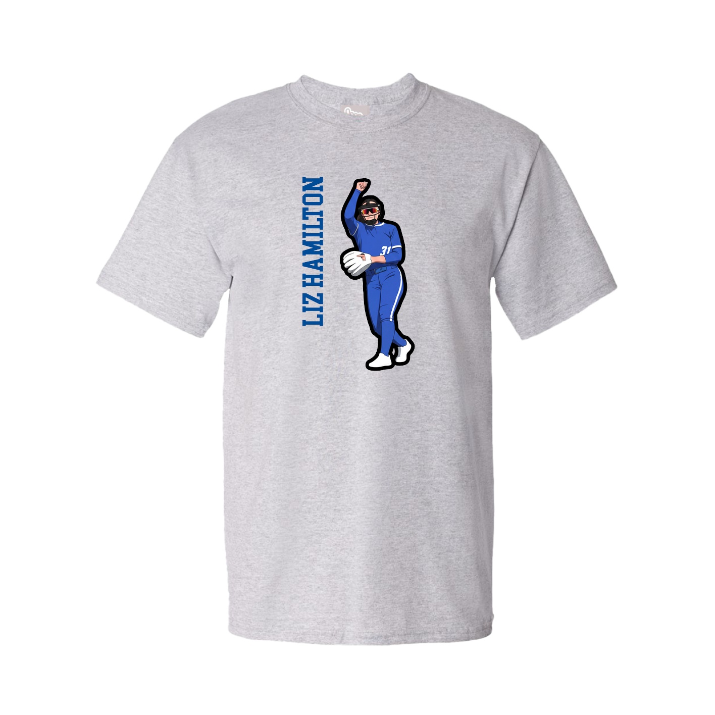 Tee — Name Vertical in Grey