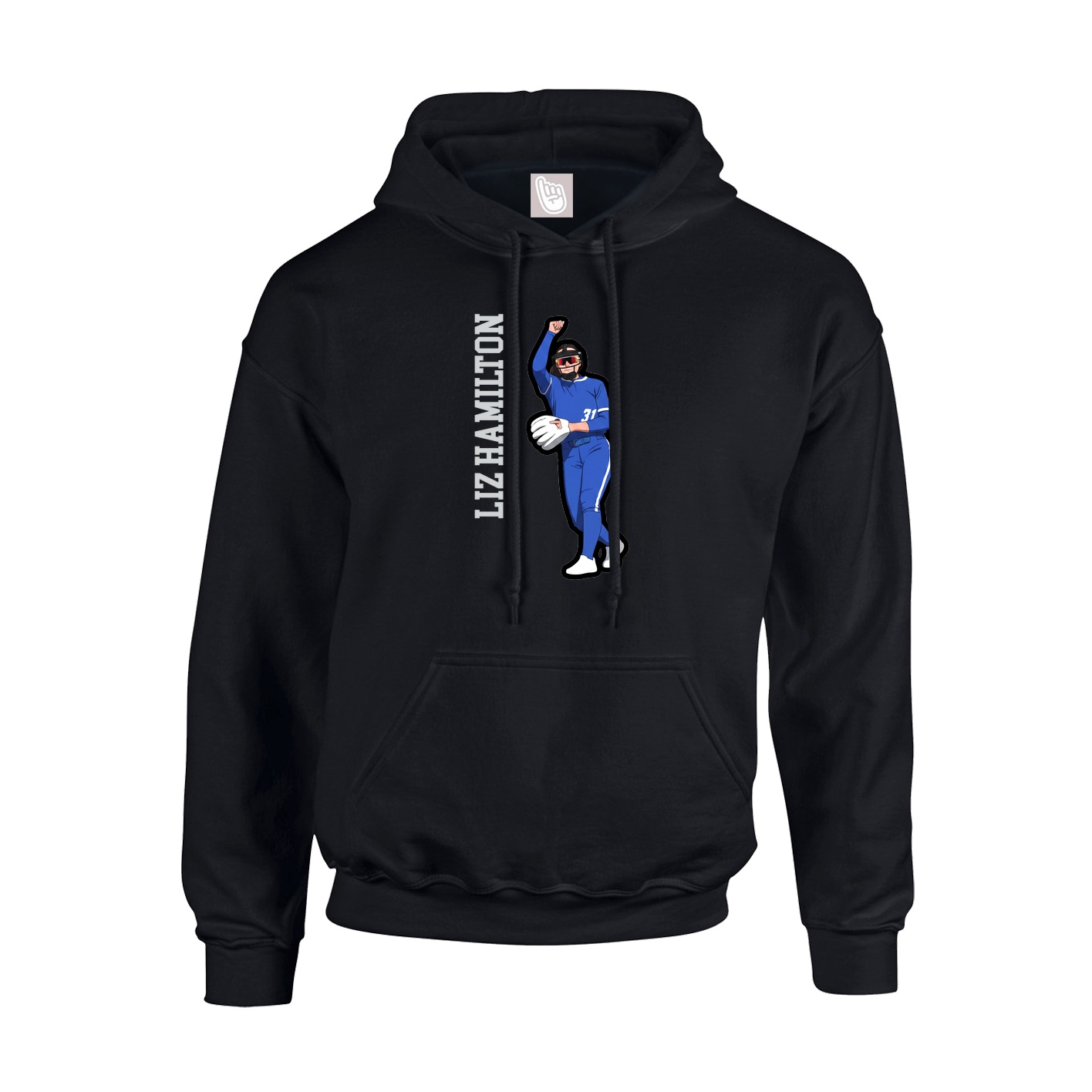 Hoodie — Name Vertical in Black