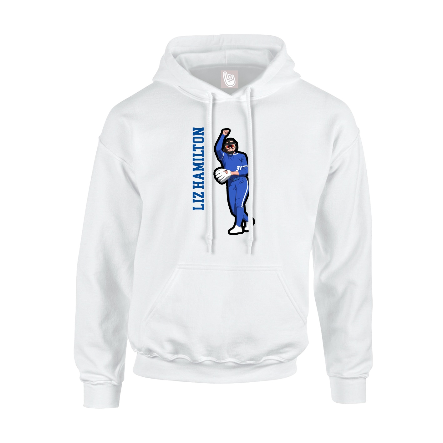 Youth Hoodie — Name Vertical in White