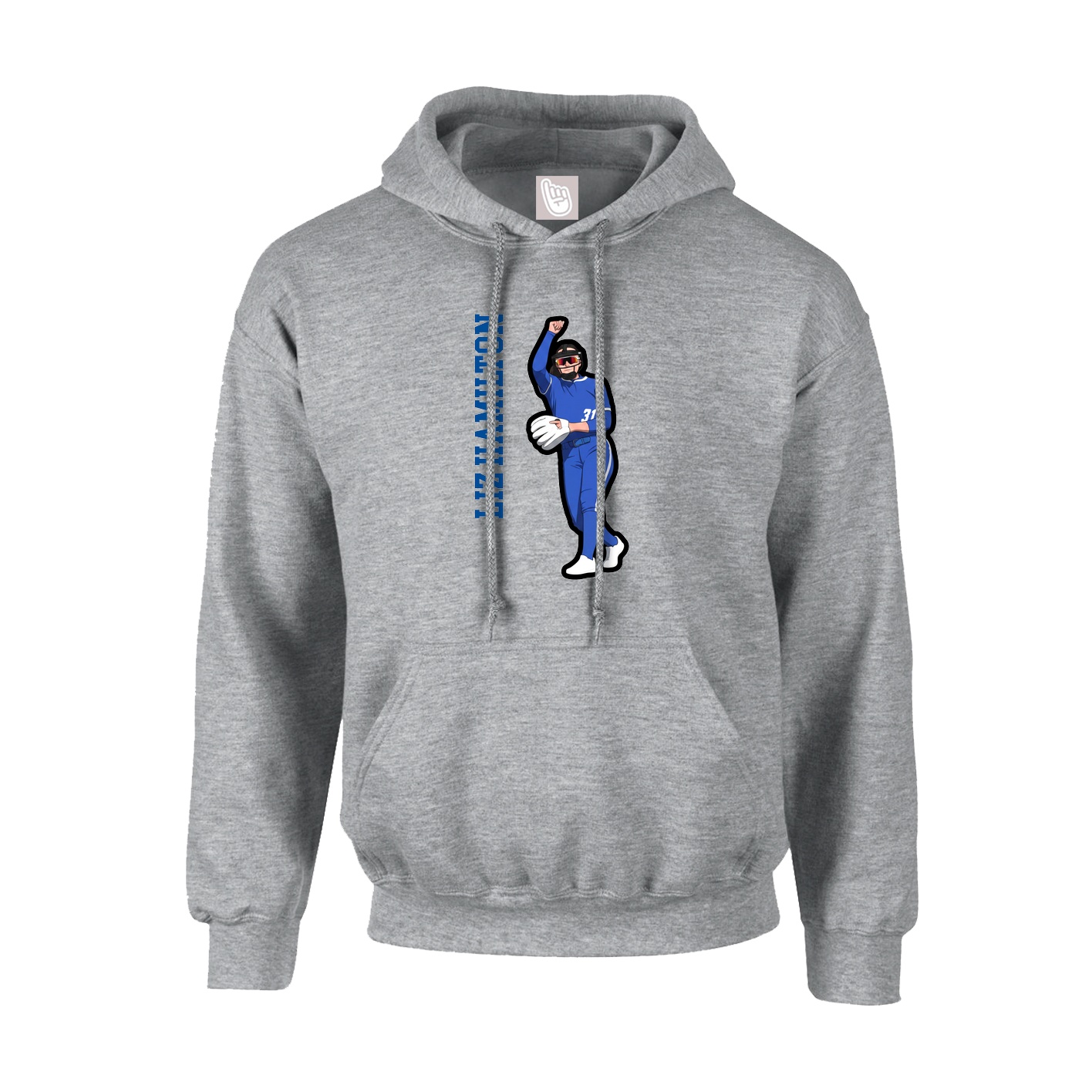 Youth Hoodie — Name Vertical in Grey