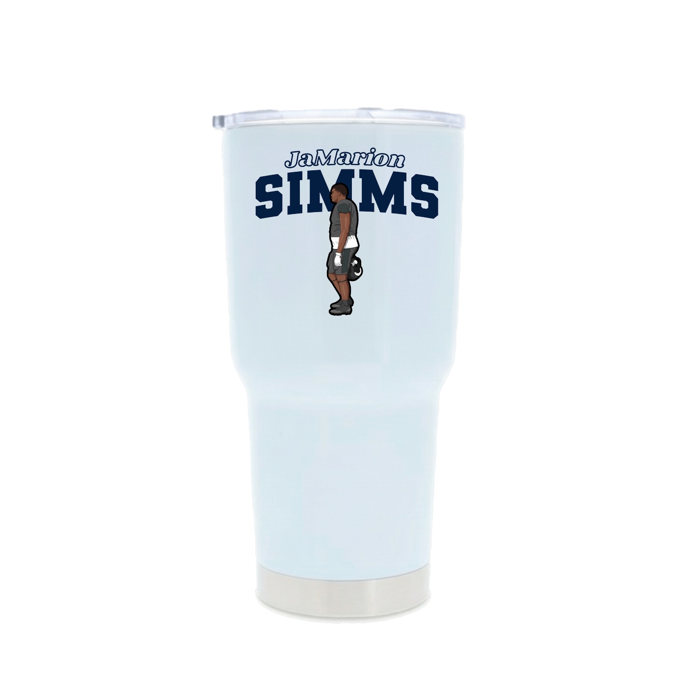 30oz Stainless Steel Tumbler — Name Arch in White
