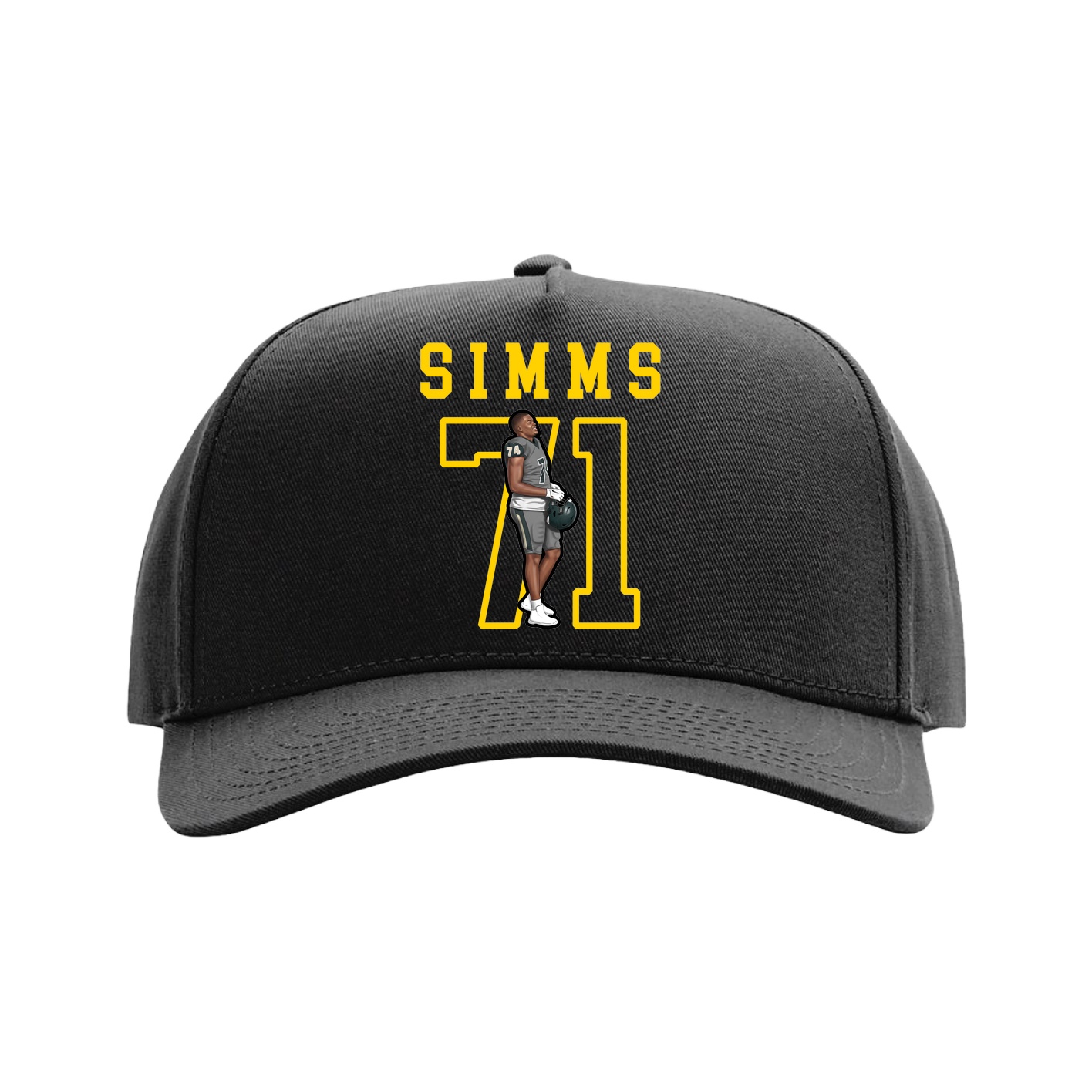 Full Fabric Five-Panel Champ Cap — Shirsey in Black