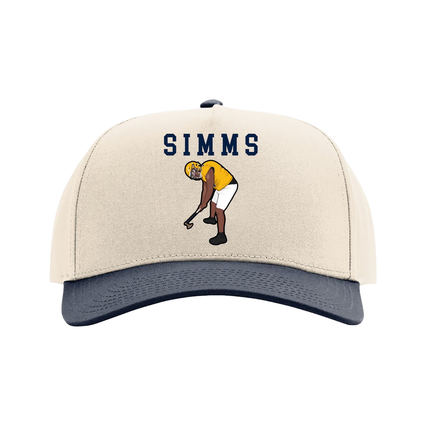 Full Fabric Five-Panel Champ Cap — Shirsey in Cream/Navy