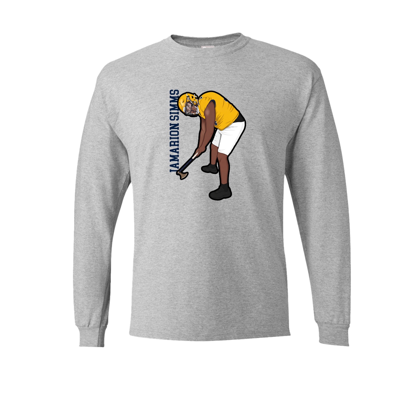 Long Sleeve Tee — Name Vertical in Grey