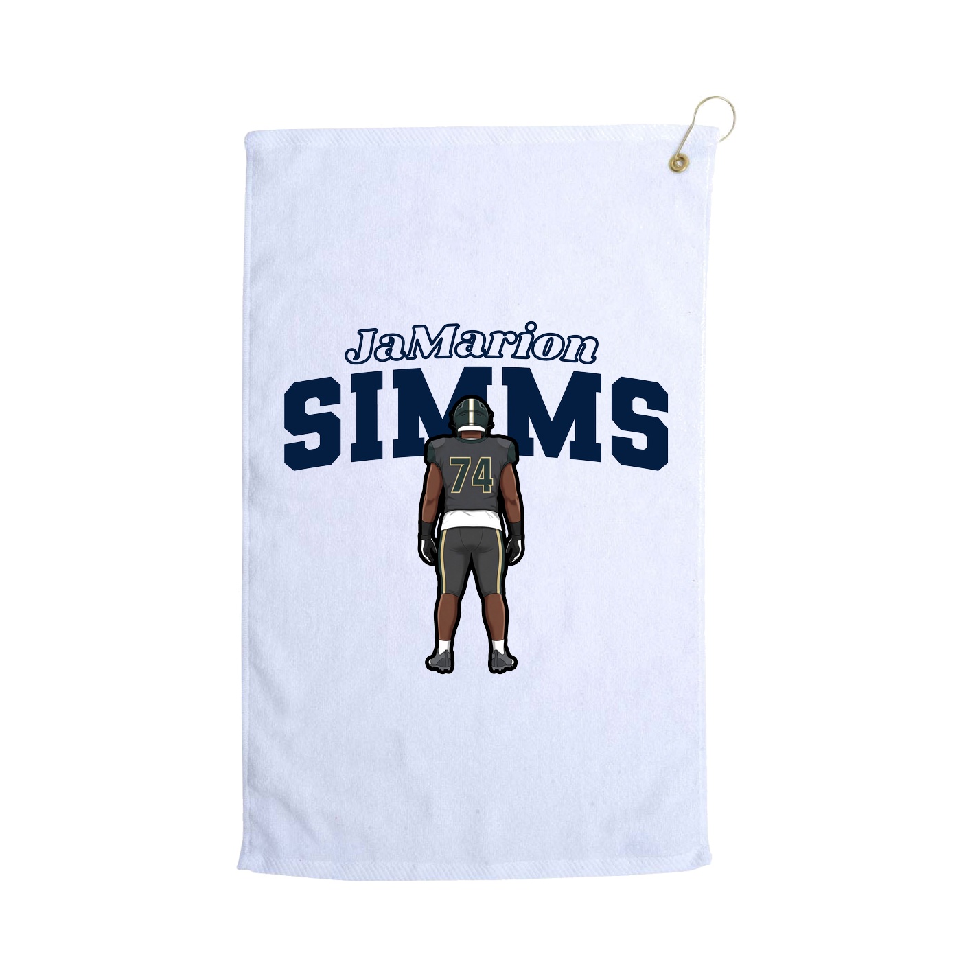Golf Towel — Name Arch in White