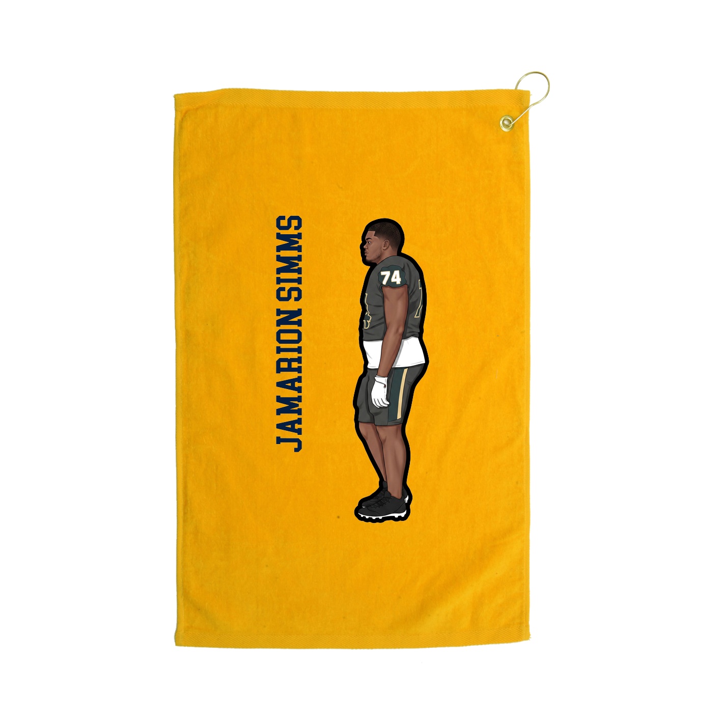 Golf Towel — Name Vertical in Gold