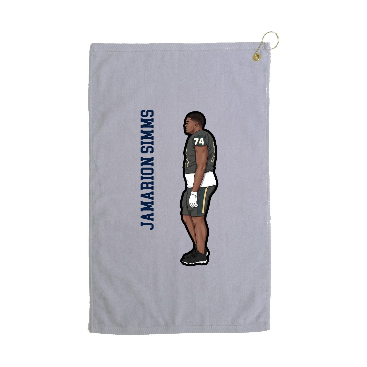 Golf Towel — Name Vertical in Grey