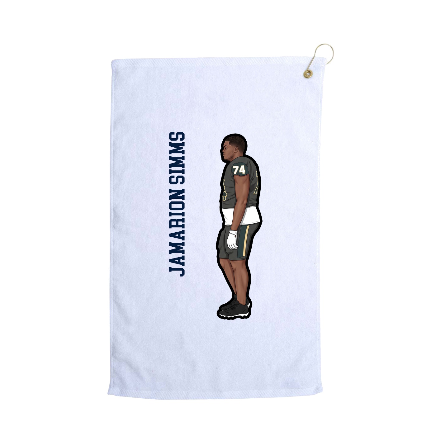 Golf Towel — Name Vertical in White