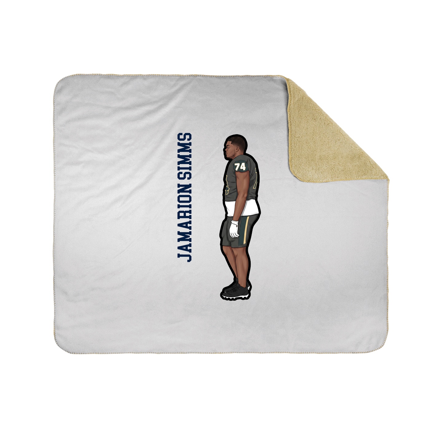 Throw Blanket — Name Vertical in White