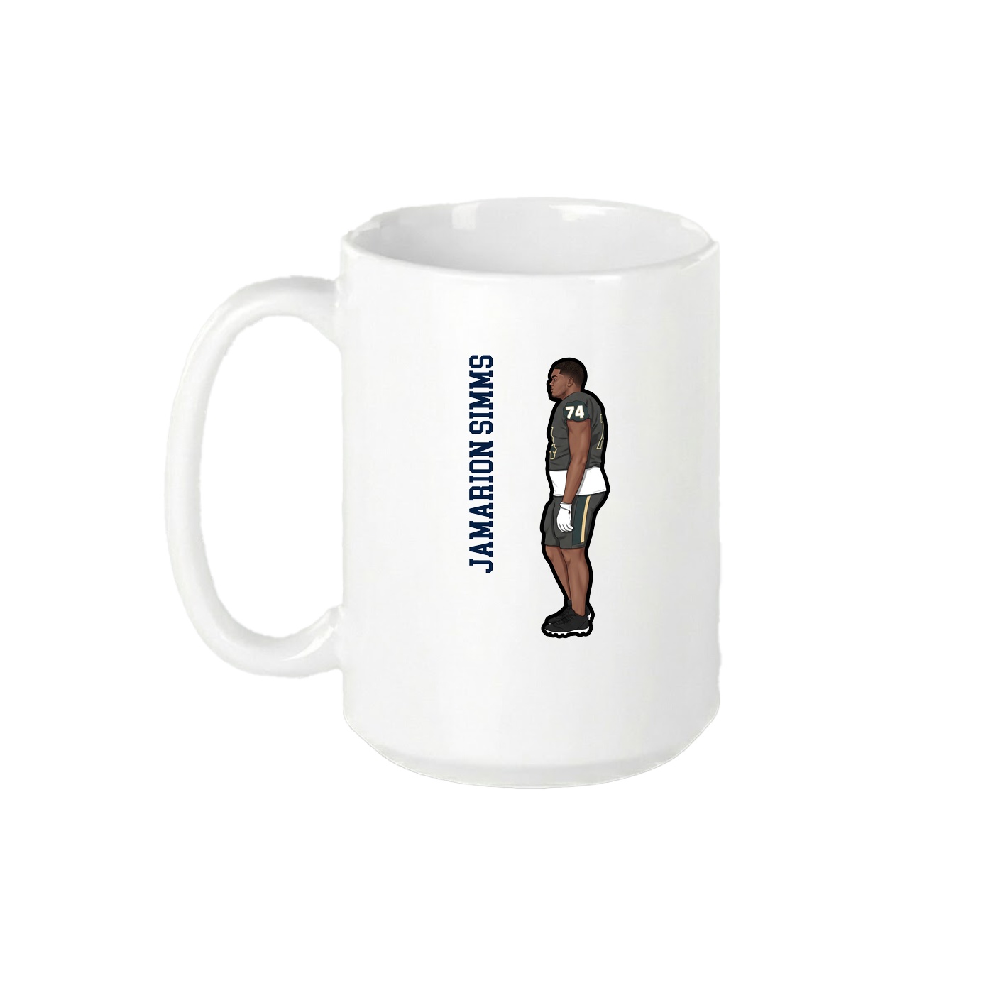 15oz Coffee Mug — Name Vertical in White