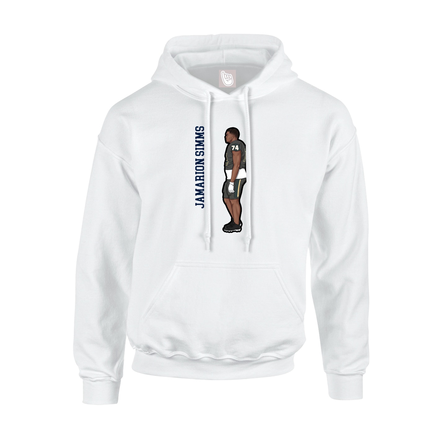 Youth Hoodie — Name Vertical in White