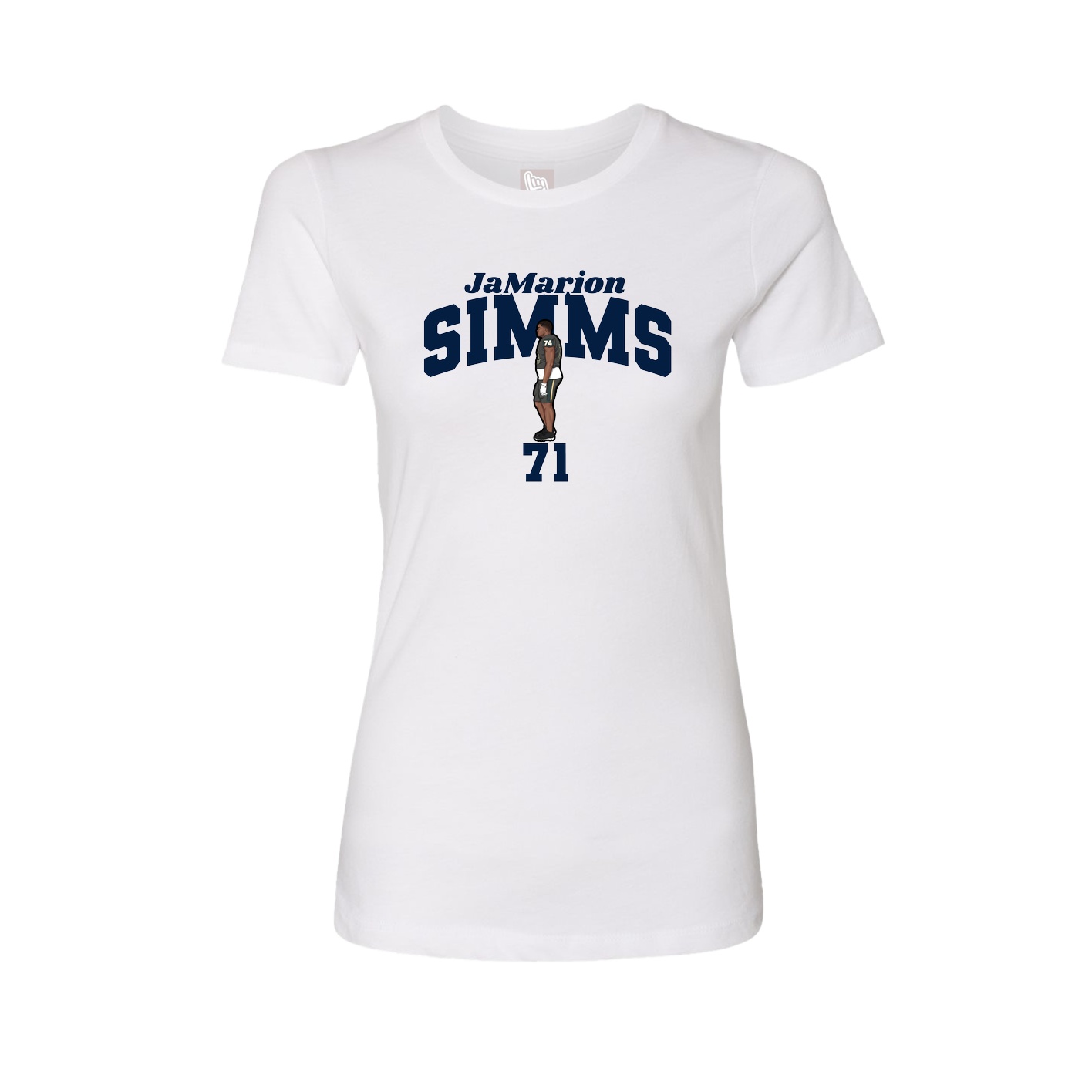 Fitted Women's Tee — Signature Arch in White