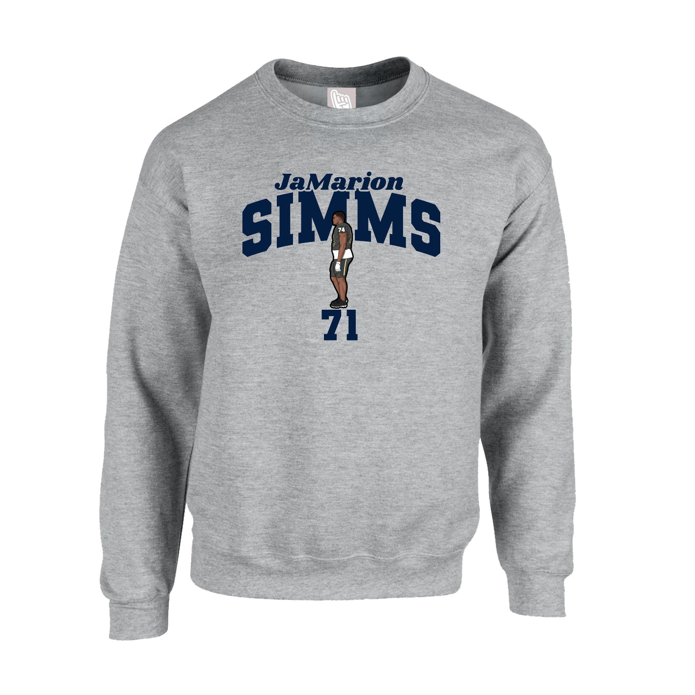 Fleece Crew — Signature Arch in Grey
