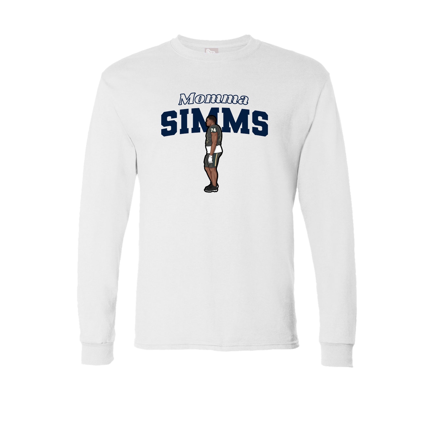 Long Sleeve Tee — Mothers Day Block in White