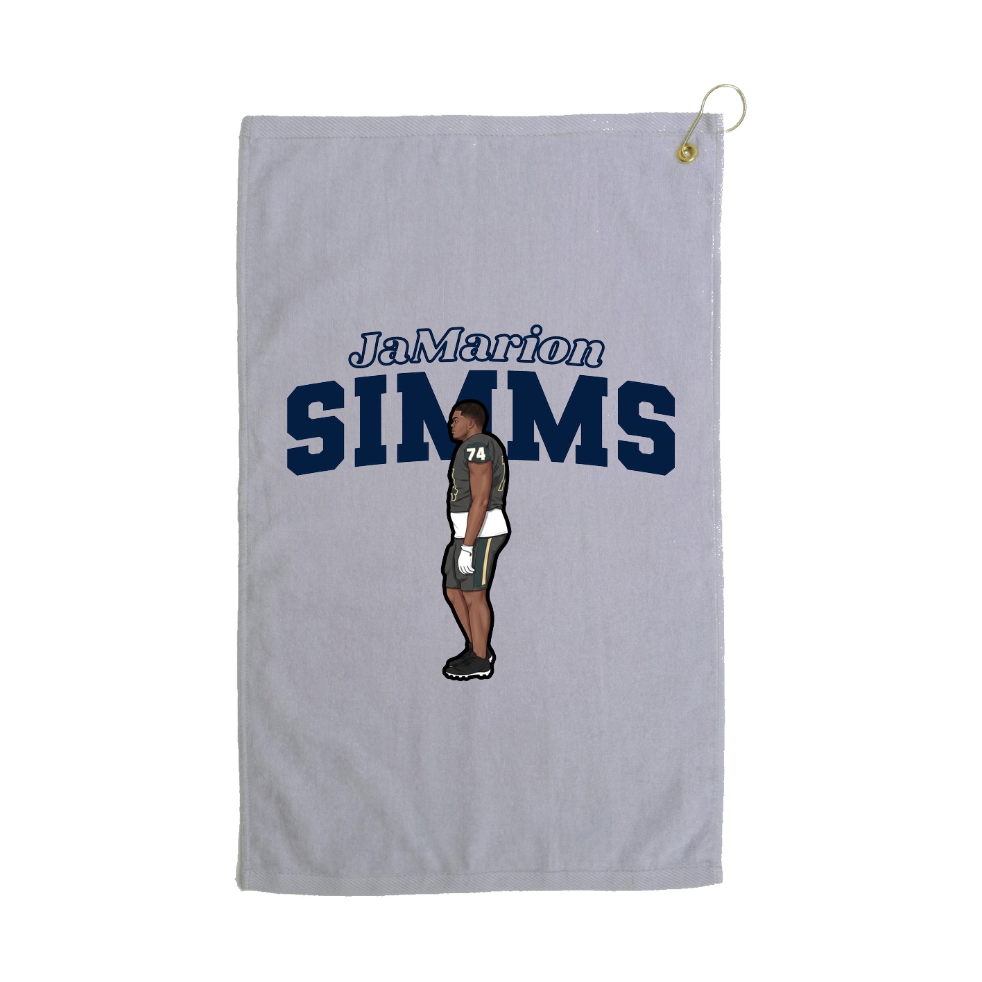 Golf Towel — Name Arch in Grey