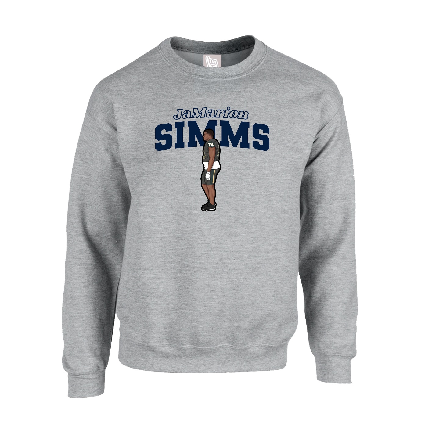 Fleece Crew — Name Arch in Grey