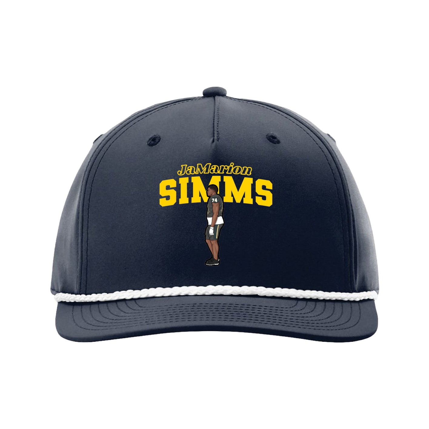 Five-Panel Classic Rope Cap — Name Arch in Navy