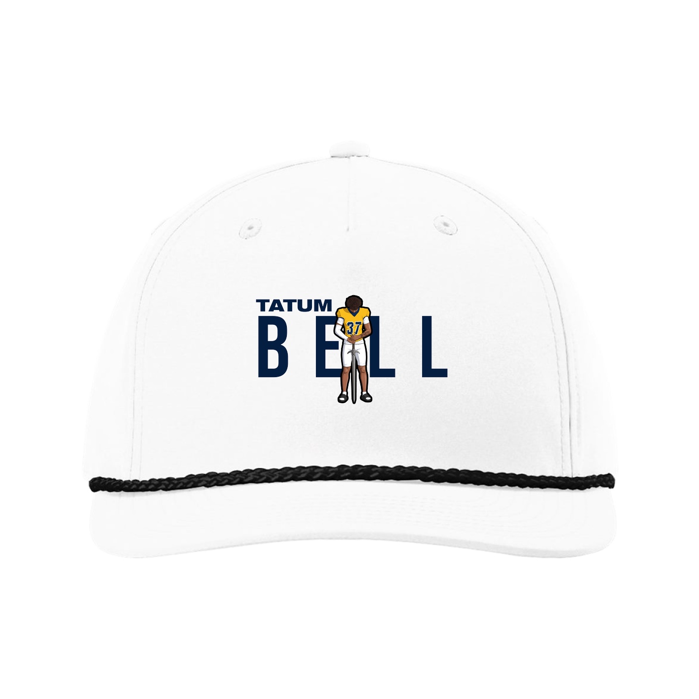 Five-Panel Classic Rope Cap — Player Name in White