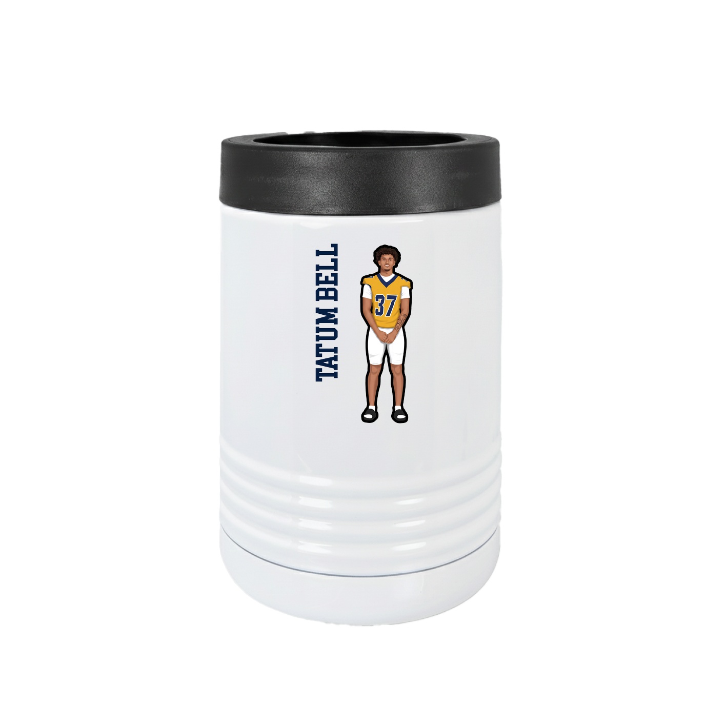 Beverage Holder — Name Vertical in White