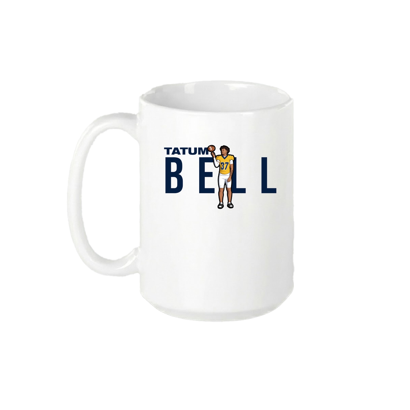 15oz Coffee Mug — Player Name in White