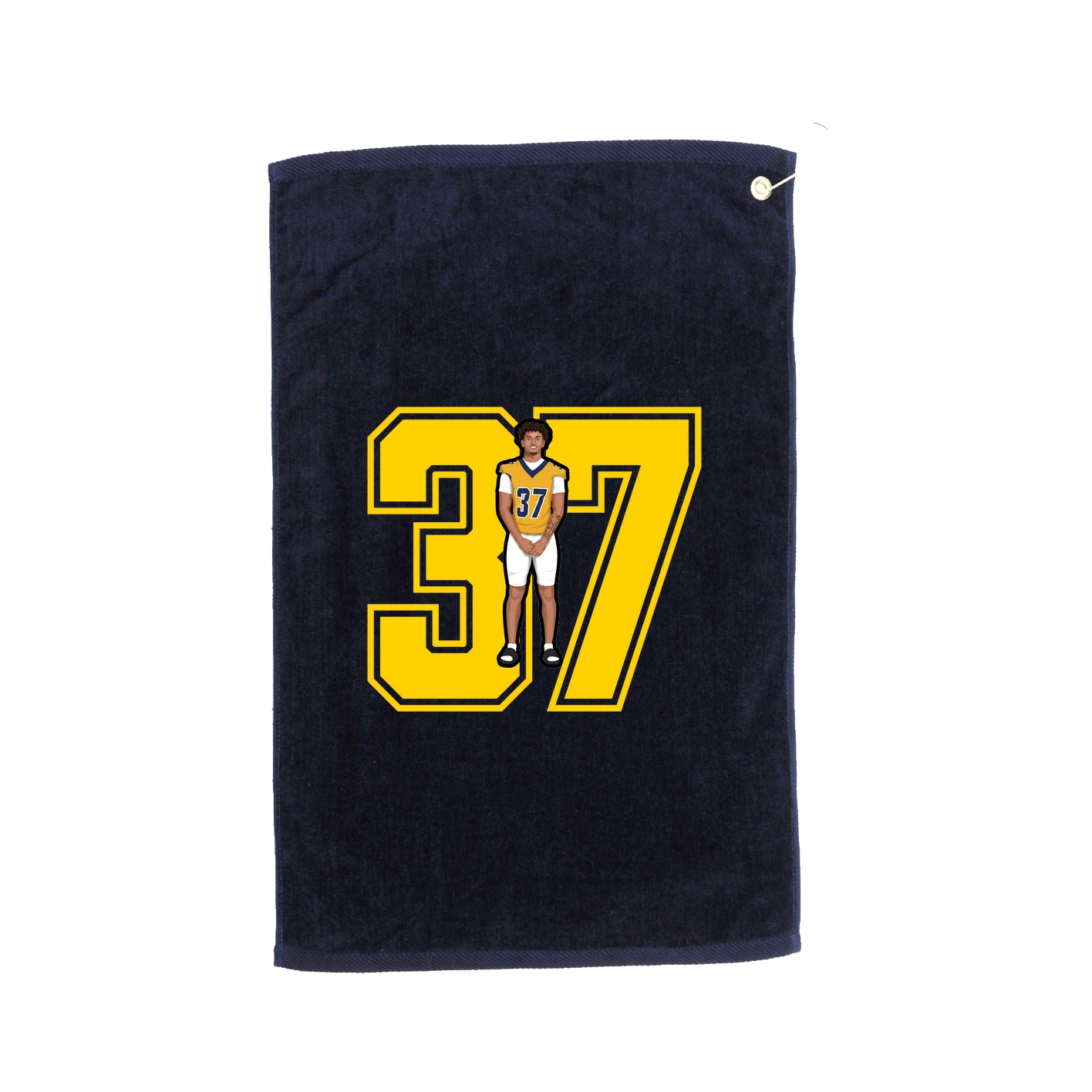 Golf Towel — Number in Navy