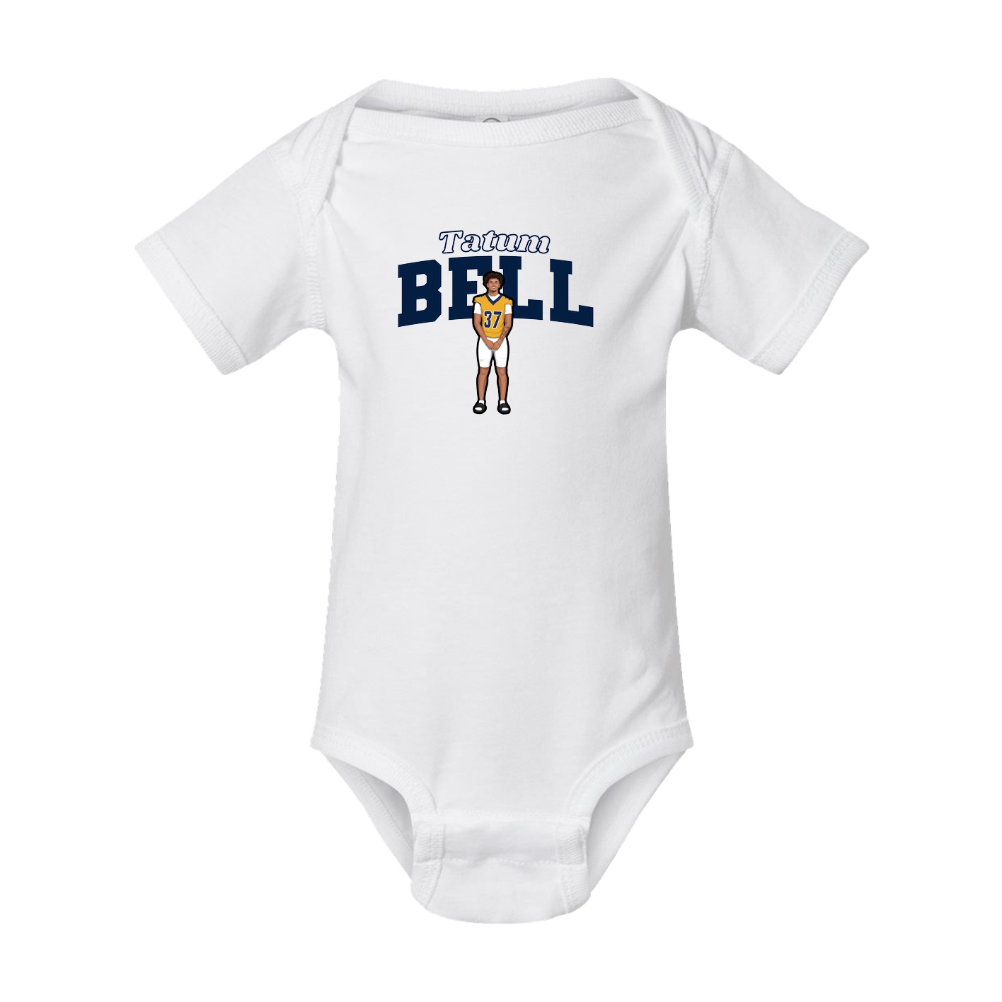 Baby Onesie — Name Arch in White