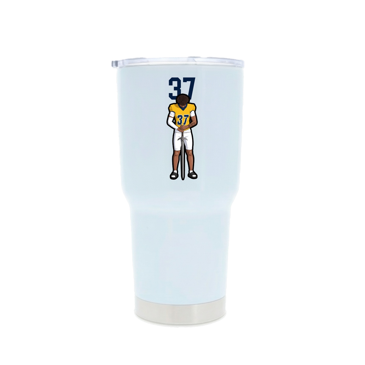 30oz Stainless Steel Tumbler — Number Top in White
