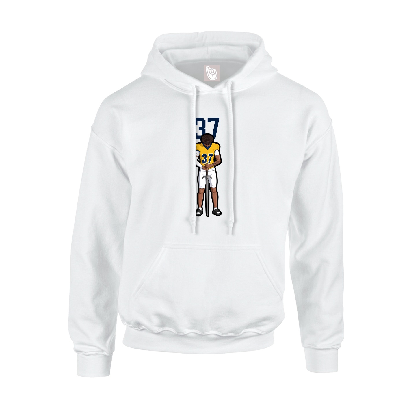 Youth Hoodie — Number Top in White