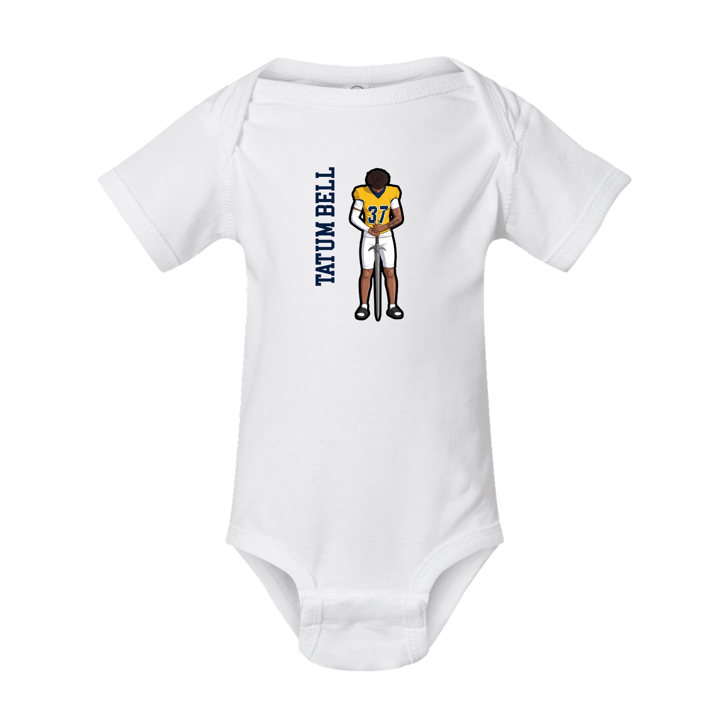 Baby Onesie — Name Vertical in White