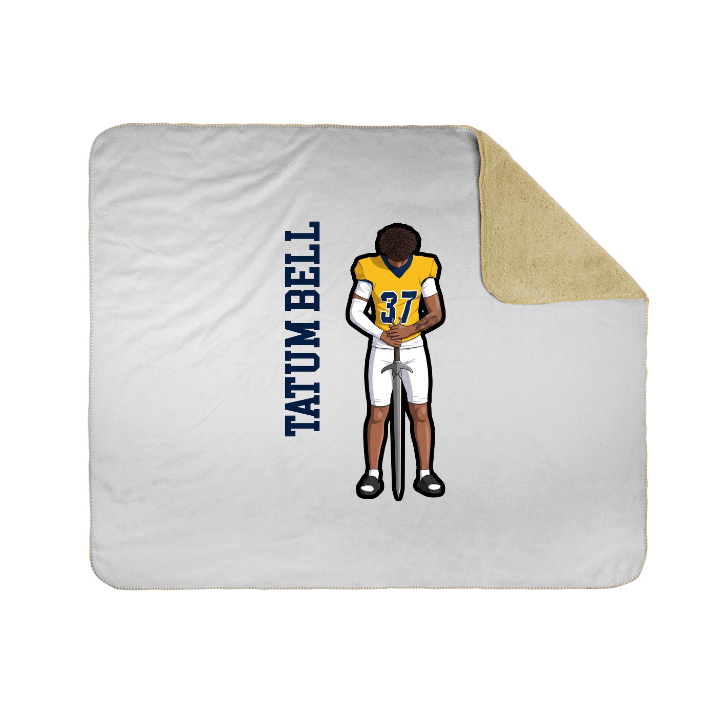 Throw Blanket — Name Vertical in White
