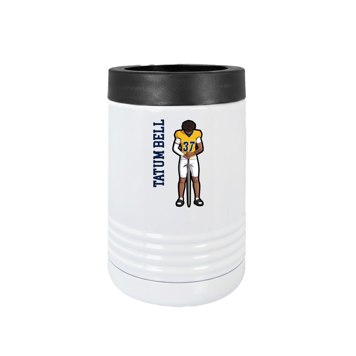 Beverage Holder — Name Vertical in White