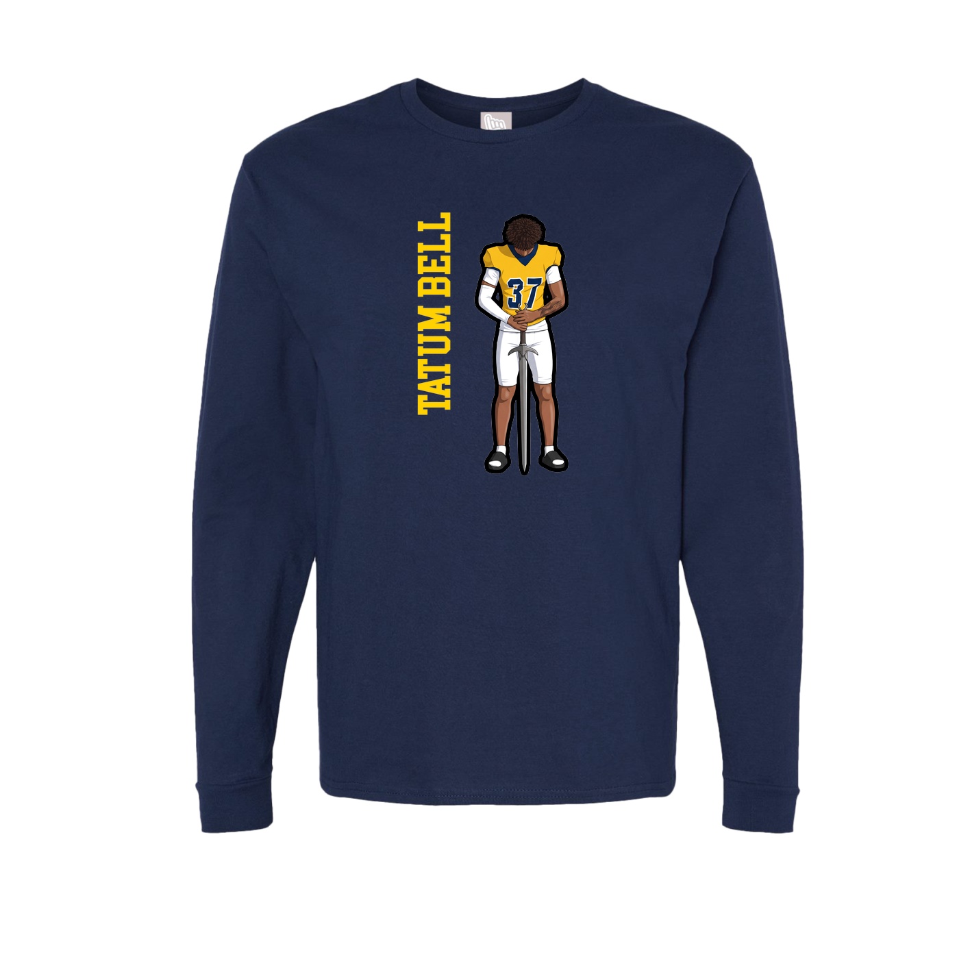 Long Sleeve Tee — Name Vertical in Navy